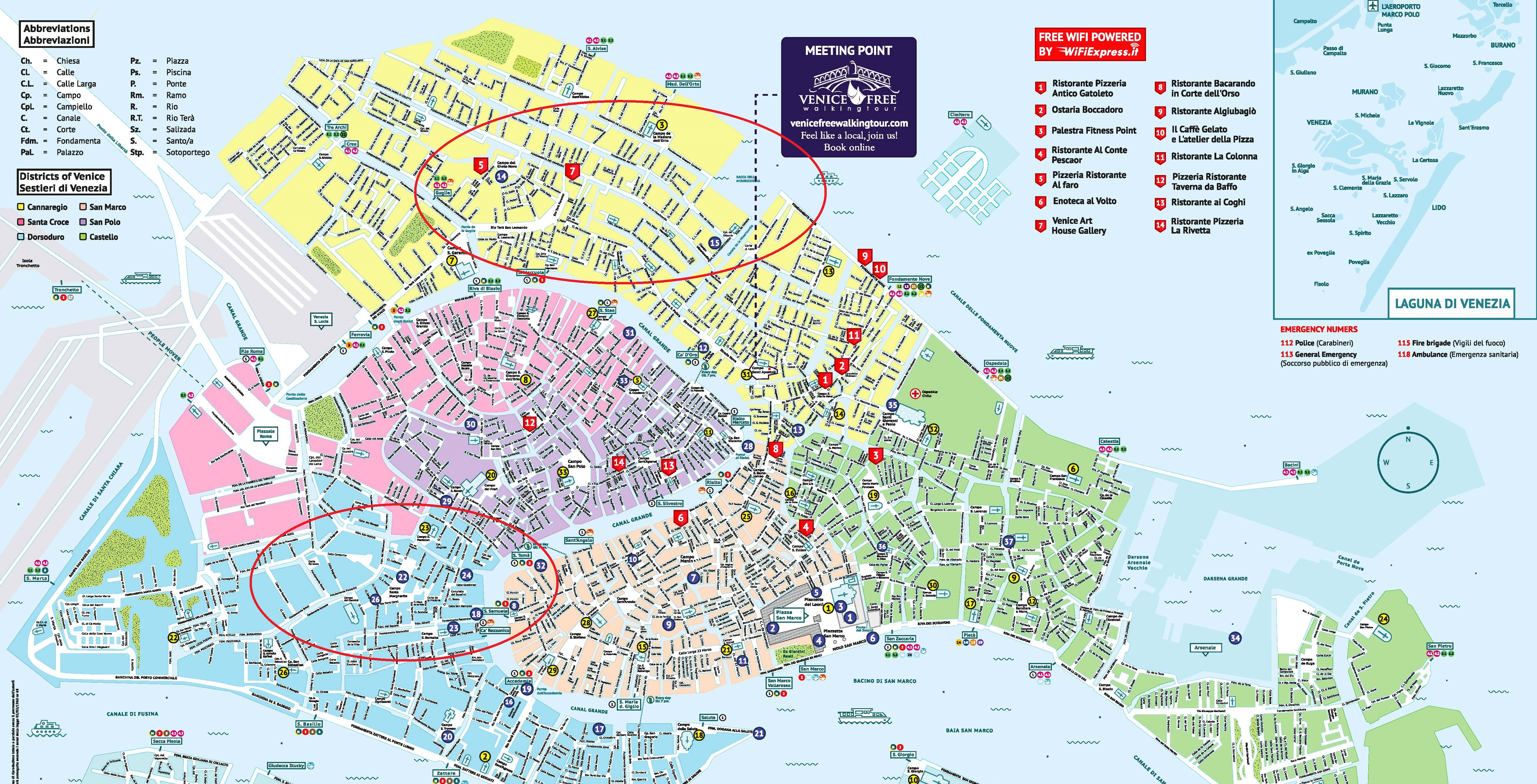 mapa dzielnic Wenecji - gdzie miszkać