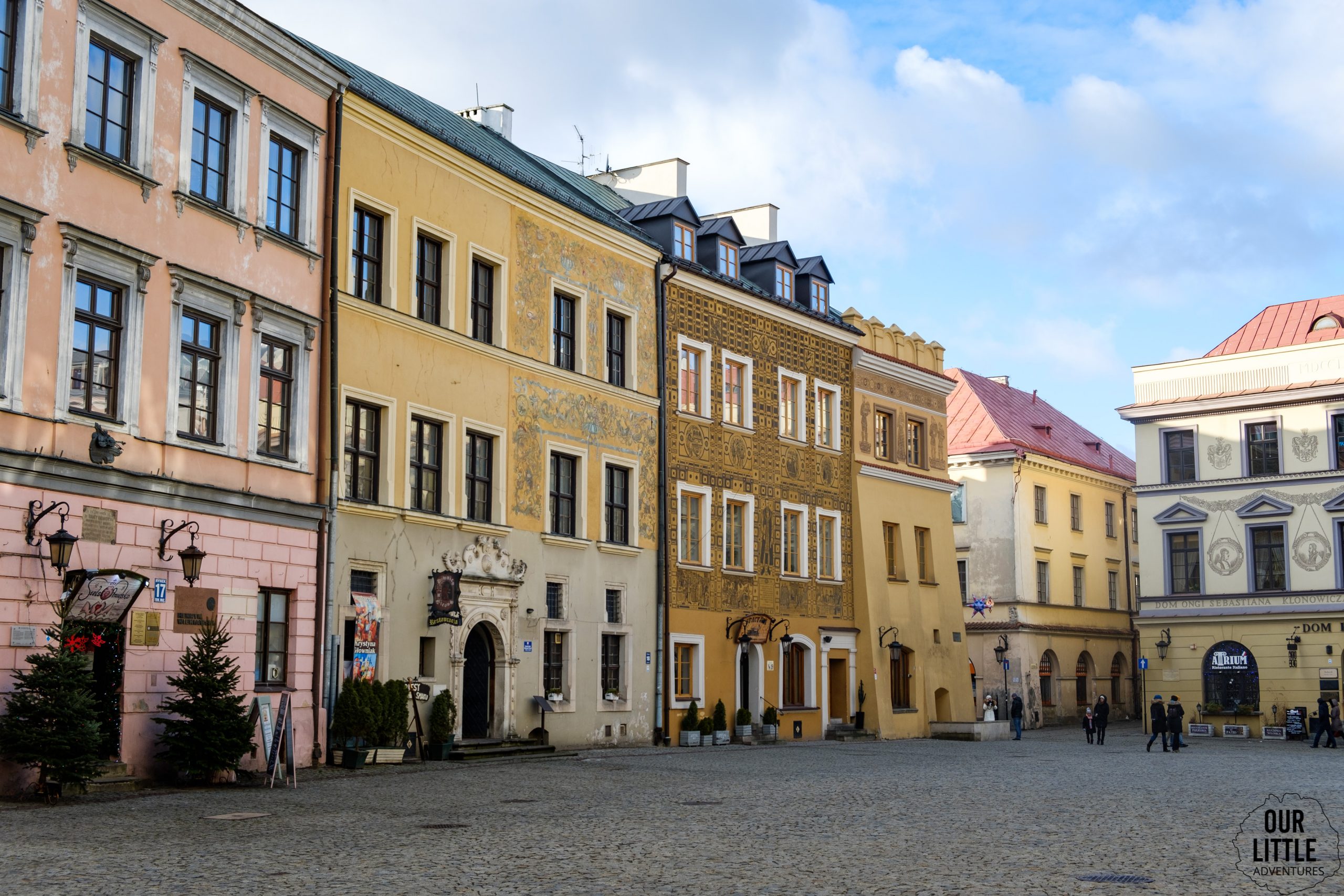 widok na kamienice Starego Miasta w Lublinie