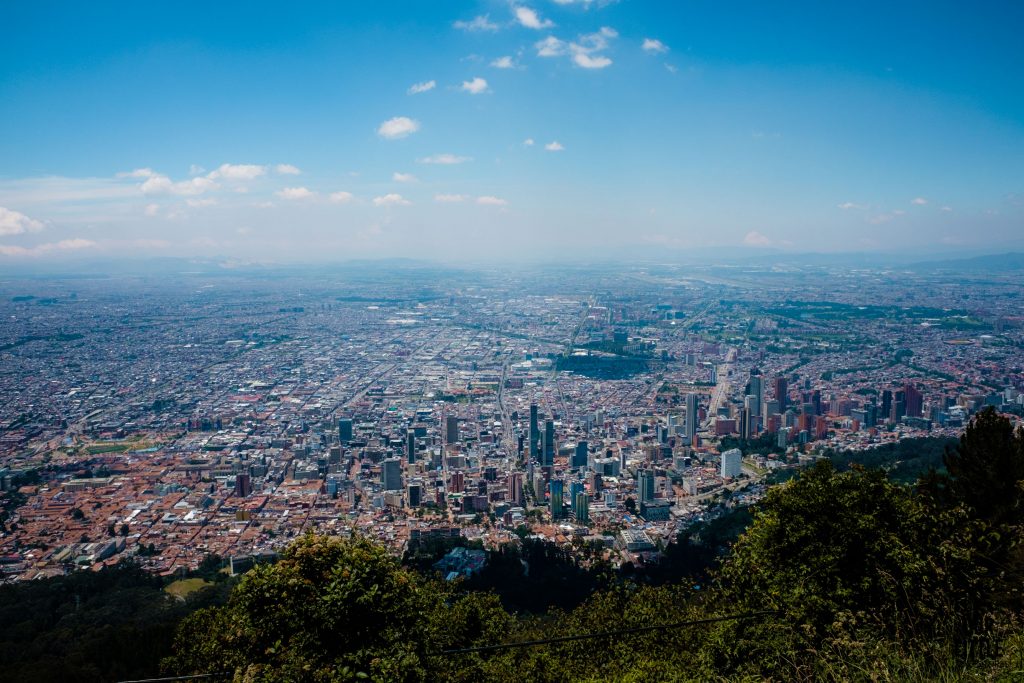 Widok na Bogotę z cerro de Guadalupe